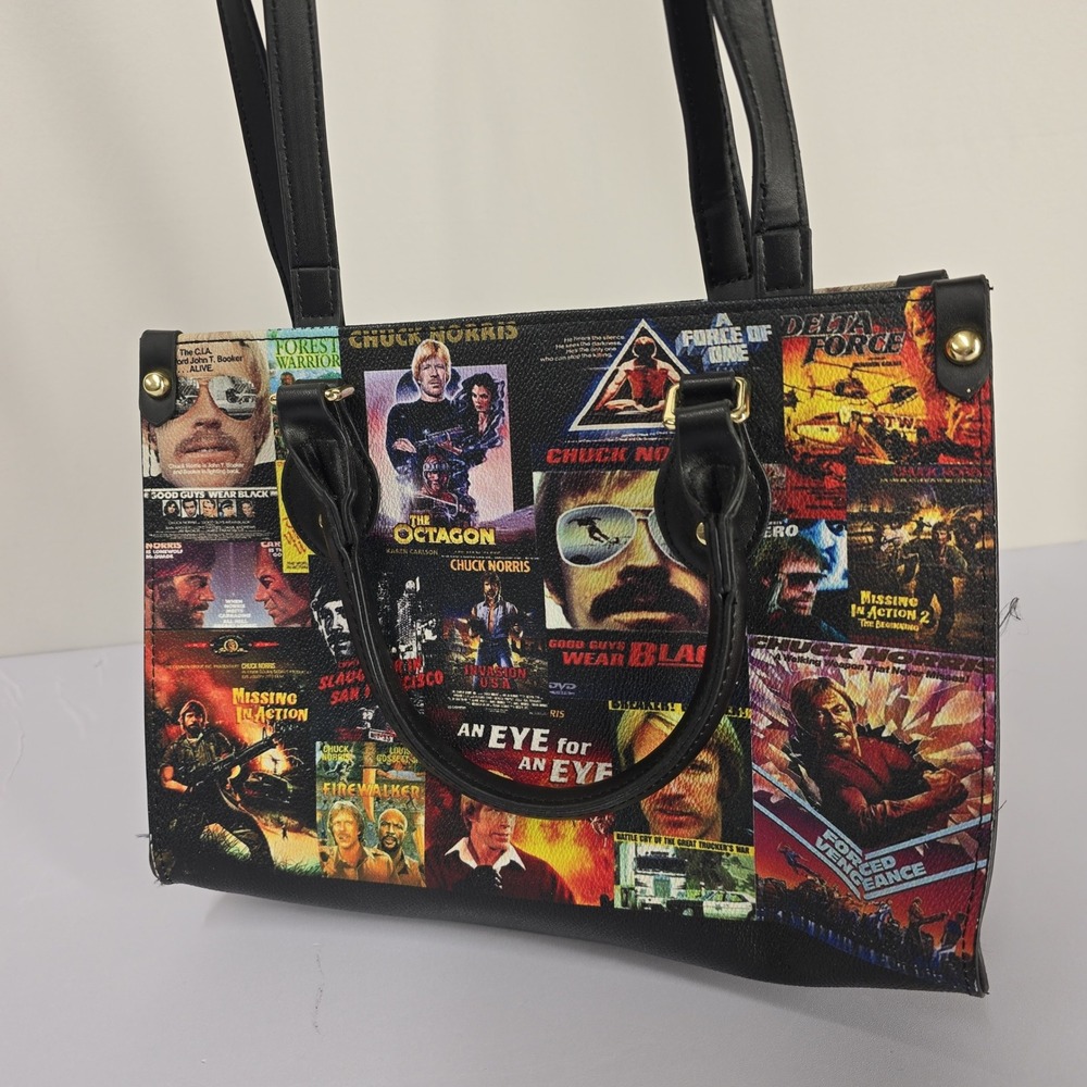 Chuck Norris Movie Poster Satchel Handbag Women Black - Picture 4 of 7